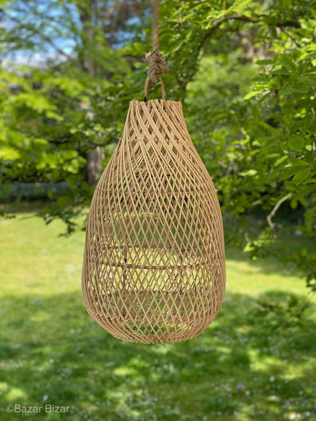 Suspensions bohèmes en rotin naturel
