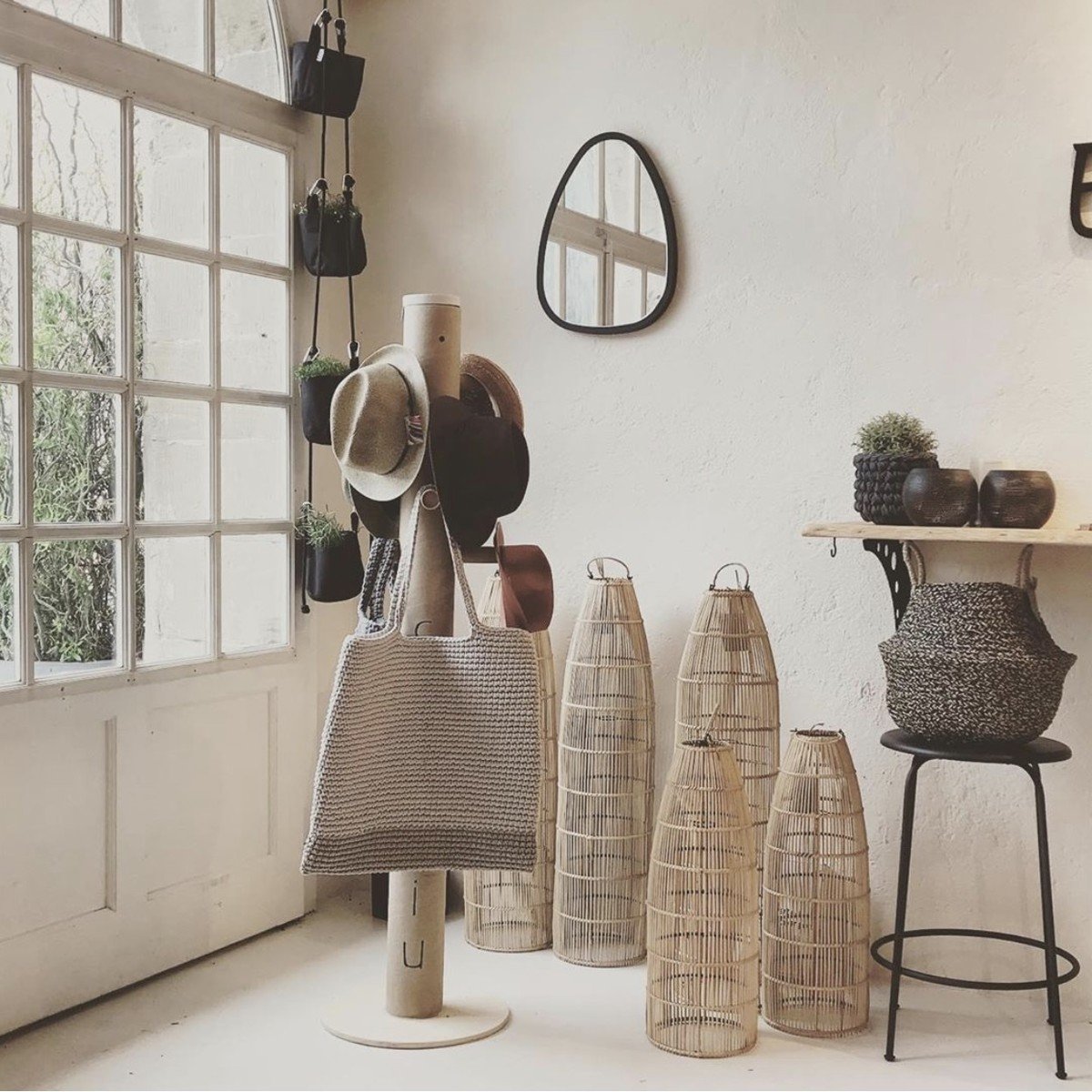 Lampe de sol bohème chic en rotin naturel boho chic