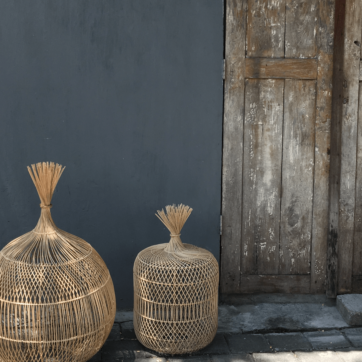 Lampe de sol ou lampadaire rotin naturel