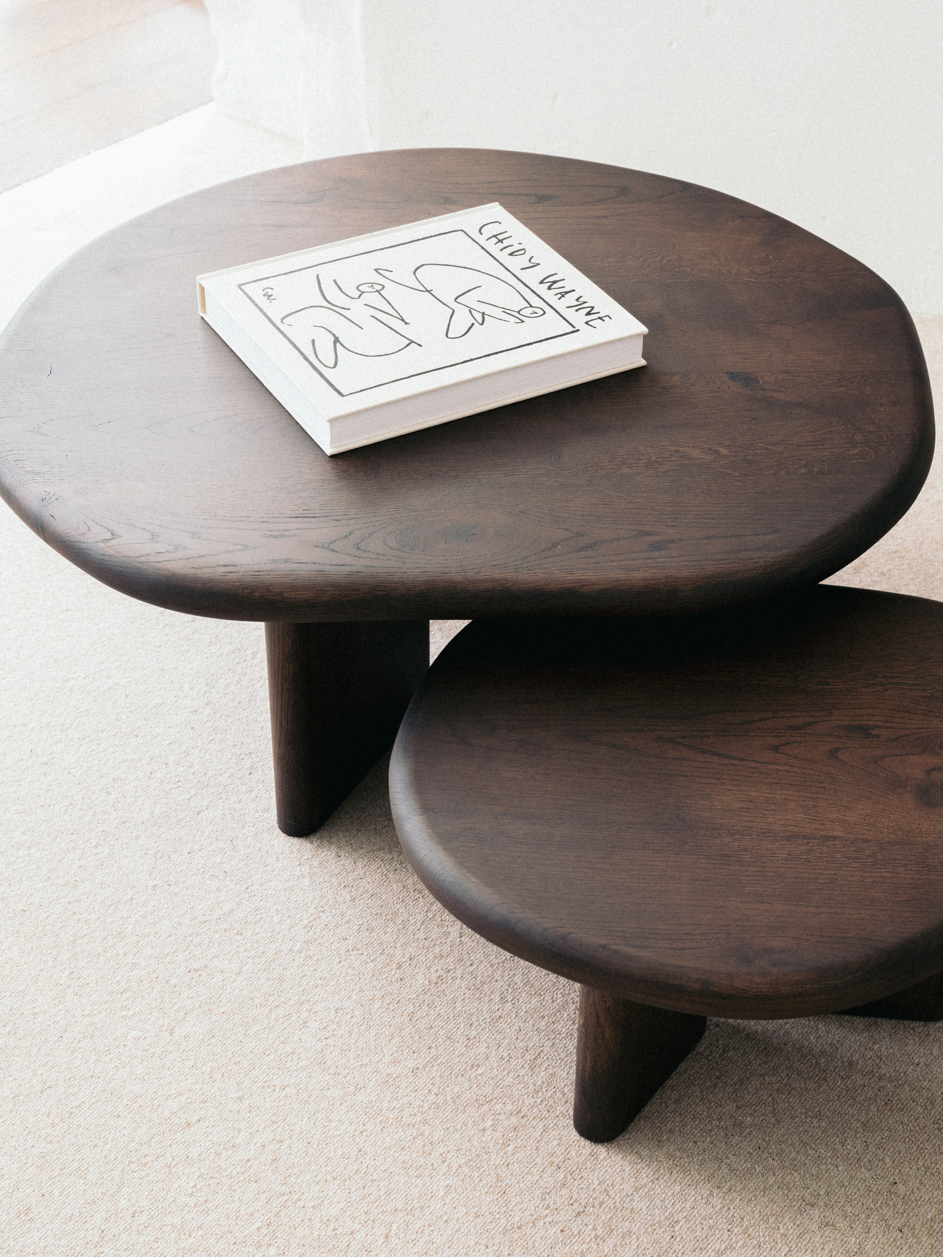 Table basse gigogne grande en chêne massif – Design haut de gamme